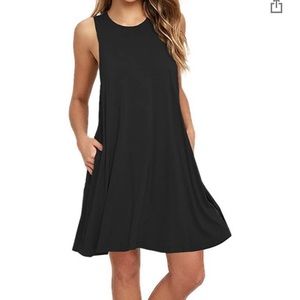 NWT Auselily black swing dress w/ pockets, medium